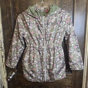 Penelope Mack Green Floral Spring/Fall Lightweight  Jacket for Kids Sz 12